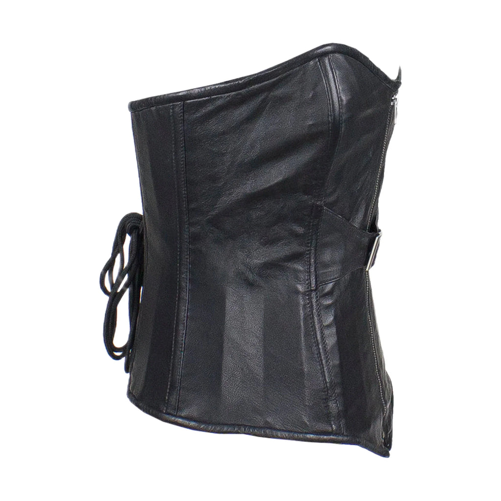 Women's Black Lambskin Leather Corset