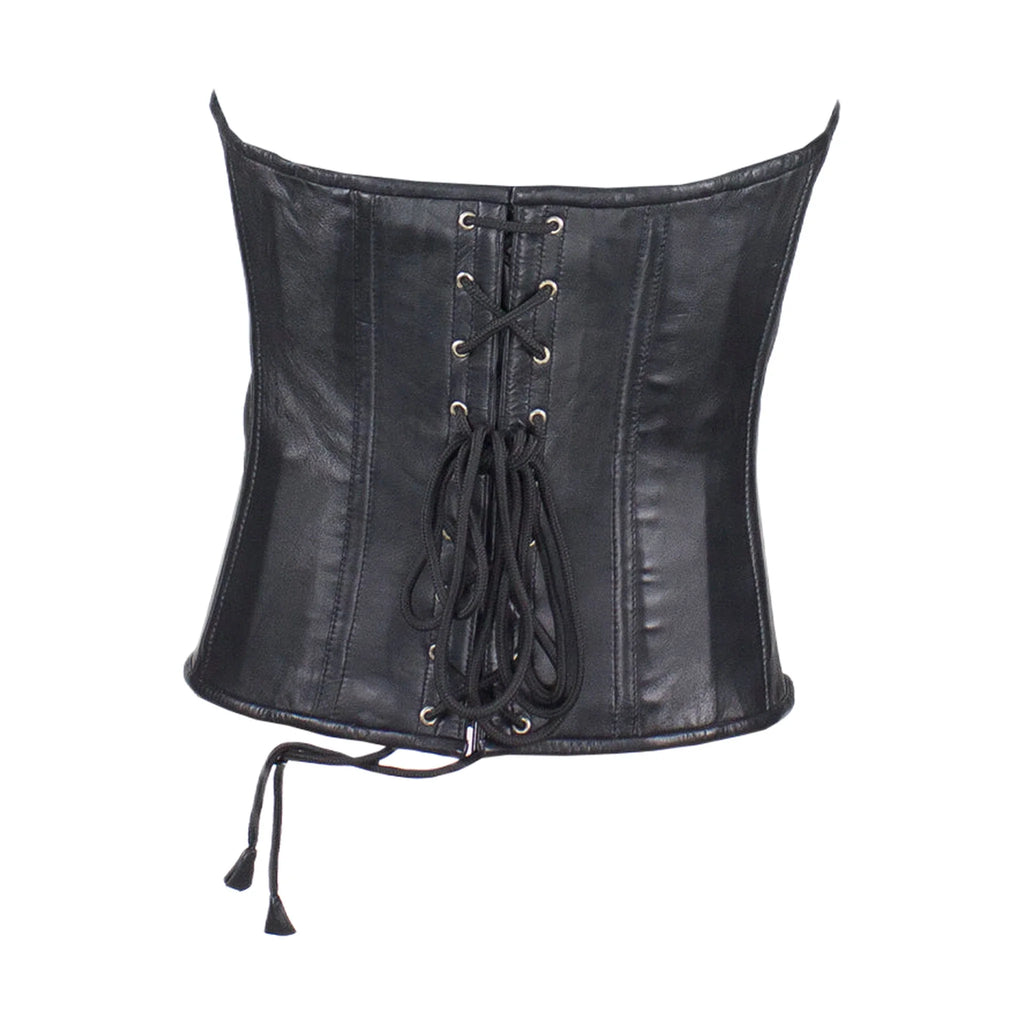 Women's Black Lambskin Leather Corset