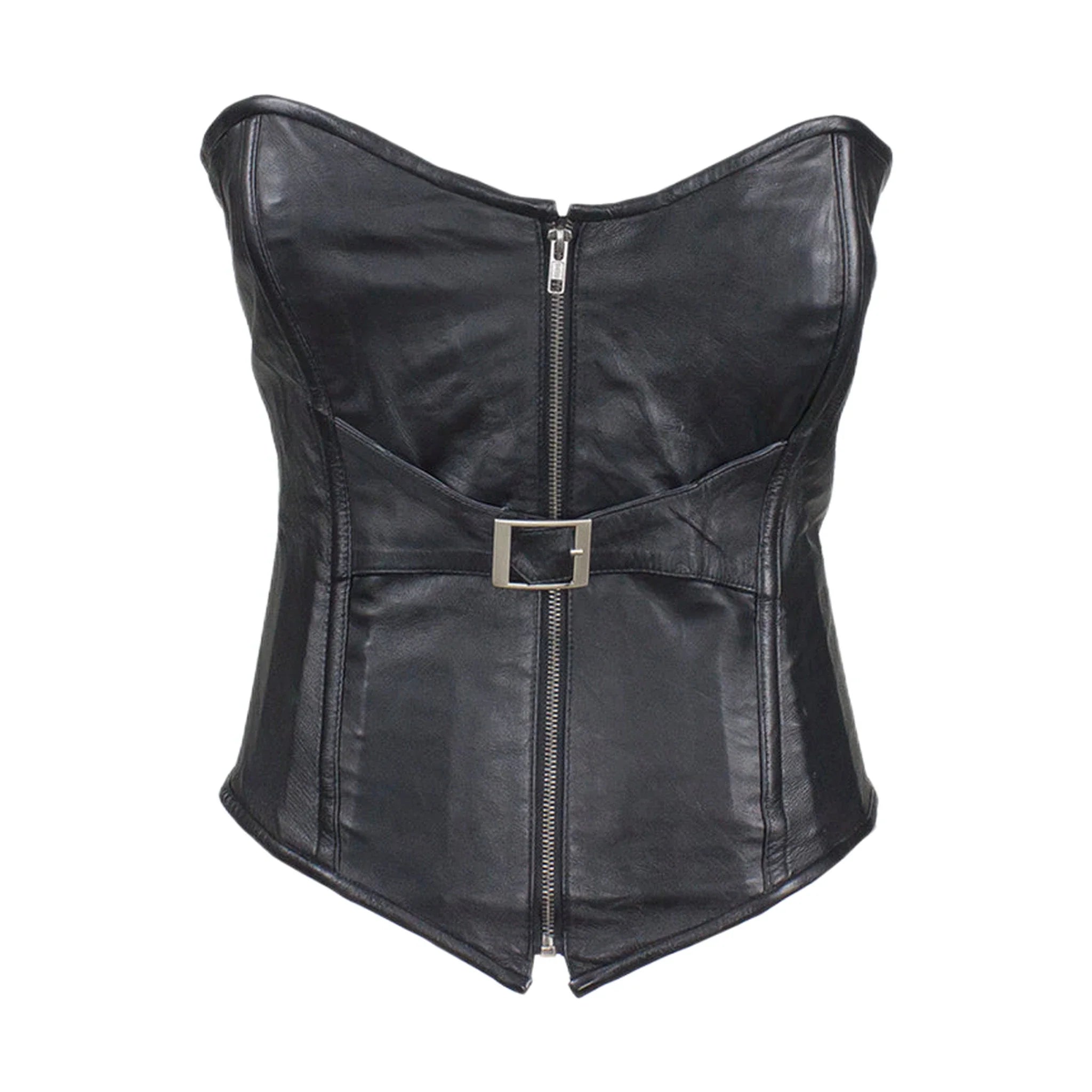 Women's Black Lambskin Leather Corset