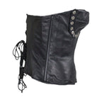 Women's Studded Black Leather Corset