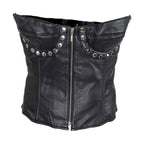 Women's Studded Black Leather Corset