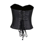 Women's Black Leather Corset with Pin Front Closure