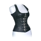 Black Leather Heavy Duty Steel Boned Underbust Waist Trainer Corset Dream Apparel