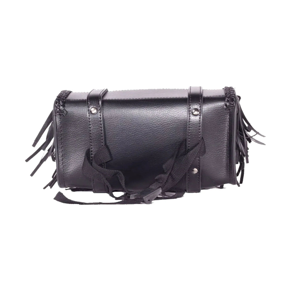 10" Motorcycle Tool Bag With Braid, Fringes & Concho