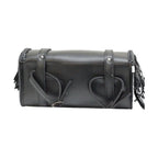 Leather Motorcycle Tool Bag with Braid, Fringes, and Concho