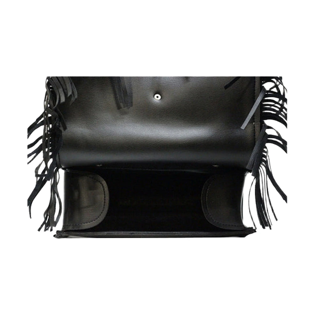Leather Motorcycle Tool Bag with Braid, Fringes, and Concho