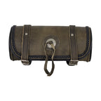 Dream Apparel Brown Leather Motorcycle Tool Bag with Concho