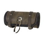 Brown Leather Motorcycle Tool Bag Dream Apparel Water Resistant with Concho 10x4.25