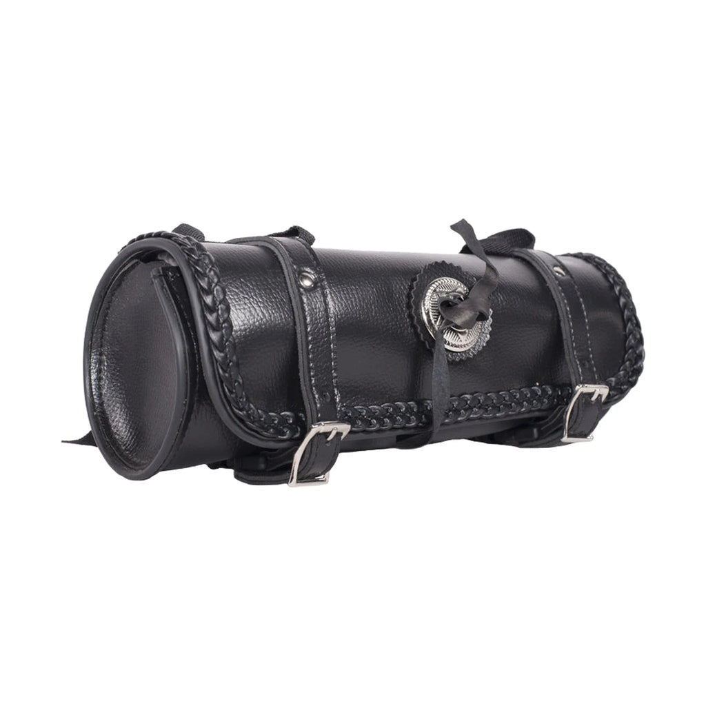 10" PVC Motorcycle Tool Bag With Concho & Braid