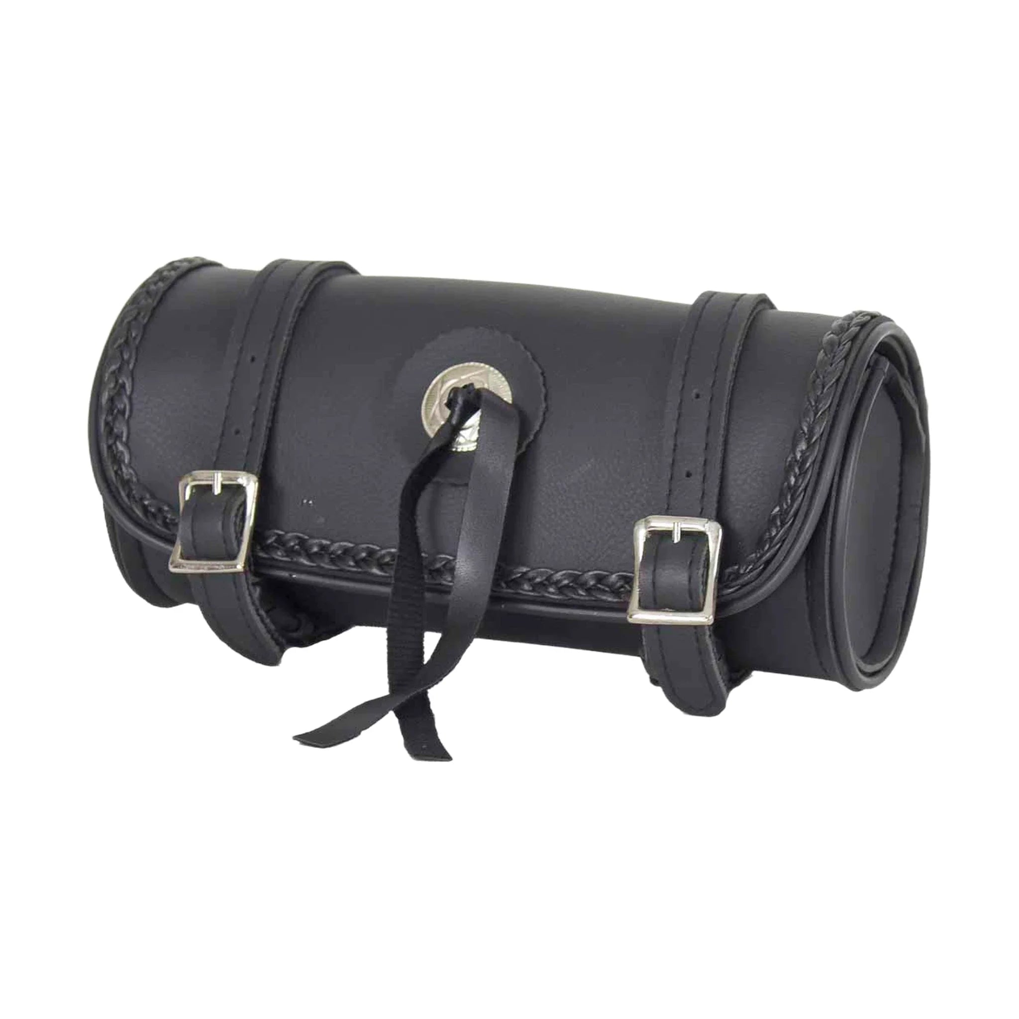 Dream Apparel 12" PVC Motorcycle Tool Bag With Braid & Concho