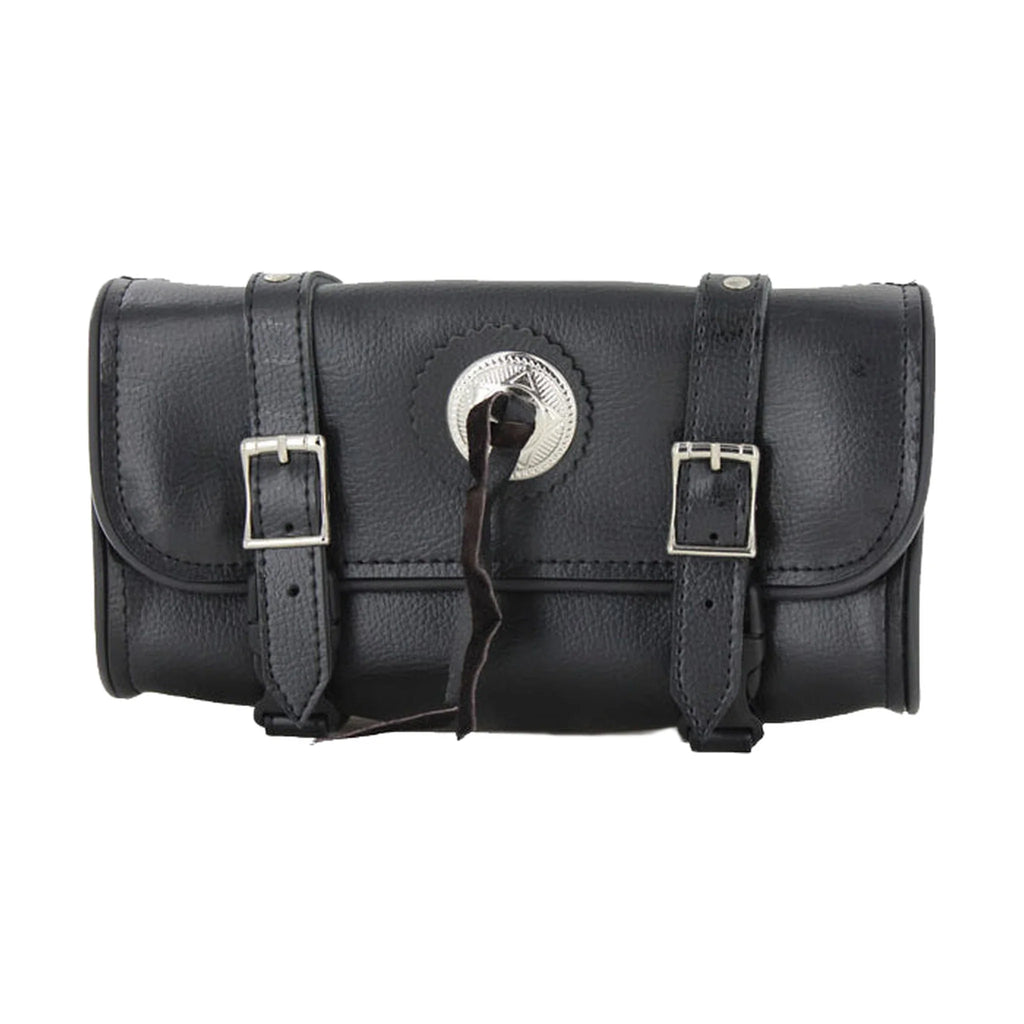 9 Inch Original PVC Motorcycle Tool Bag with Studs and Concho