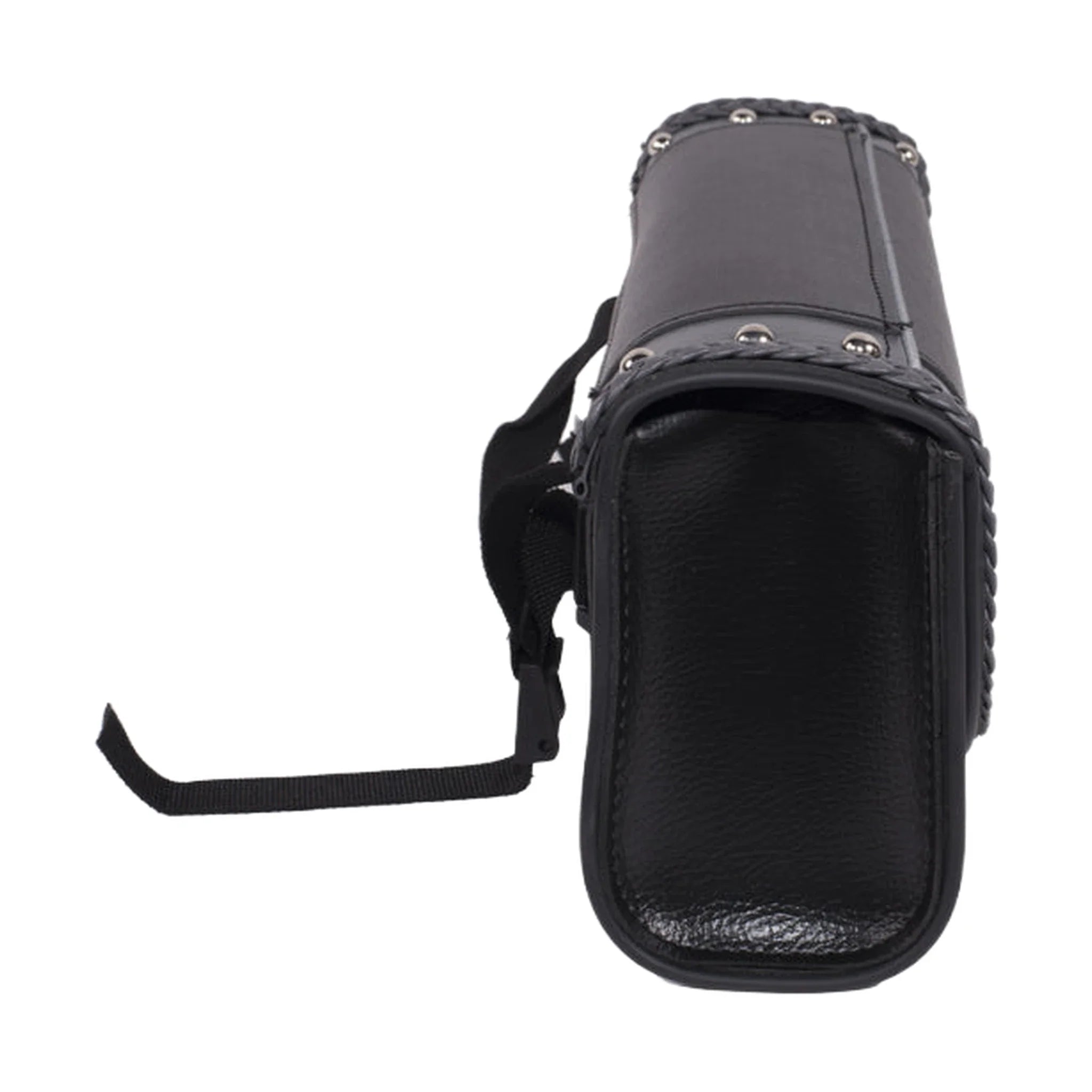 Dream Apparel 10" PVC Motorcycle Tool Bag With Gray Braids & Studs