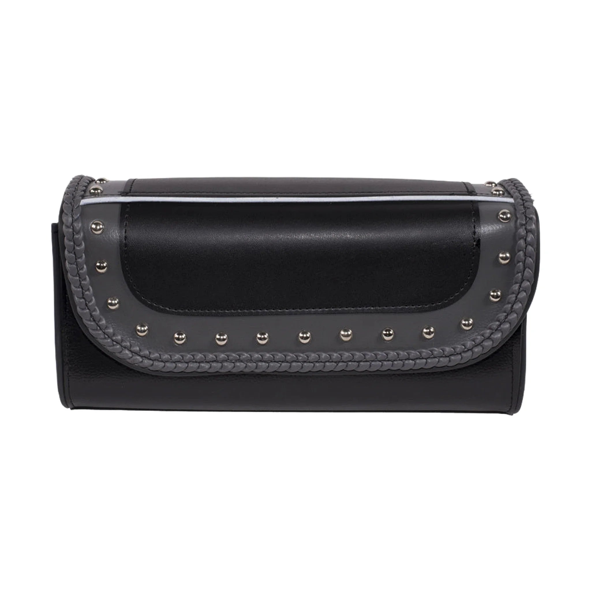 Motorcycle Tool Bag Dream Apparel 10 Inch PVC Gray Braids Studs Waterproof