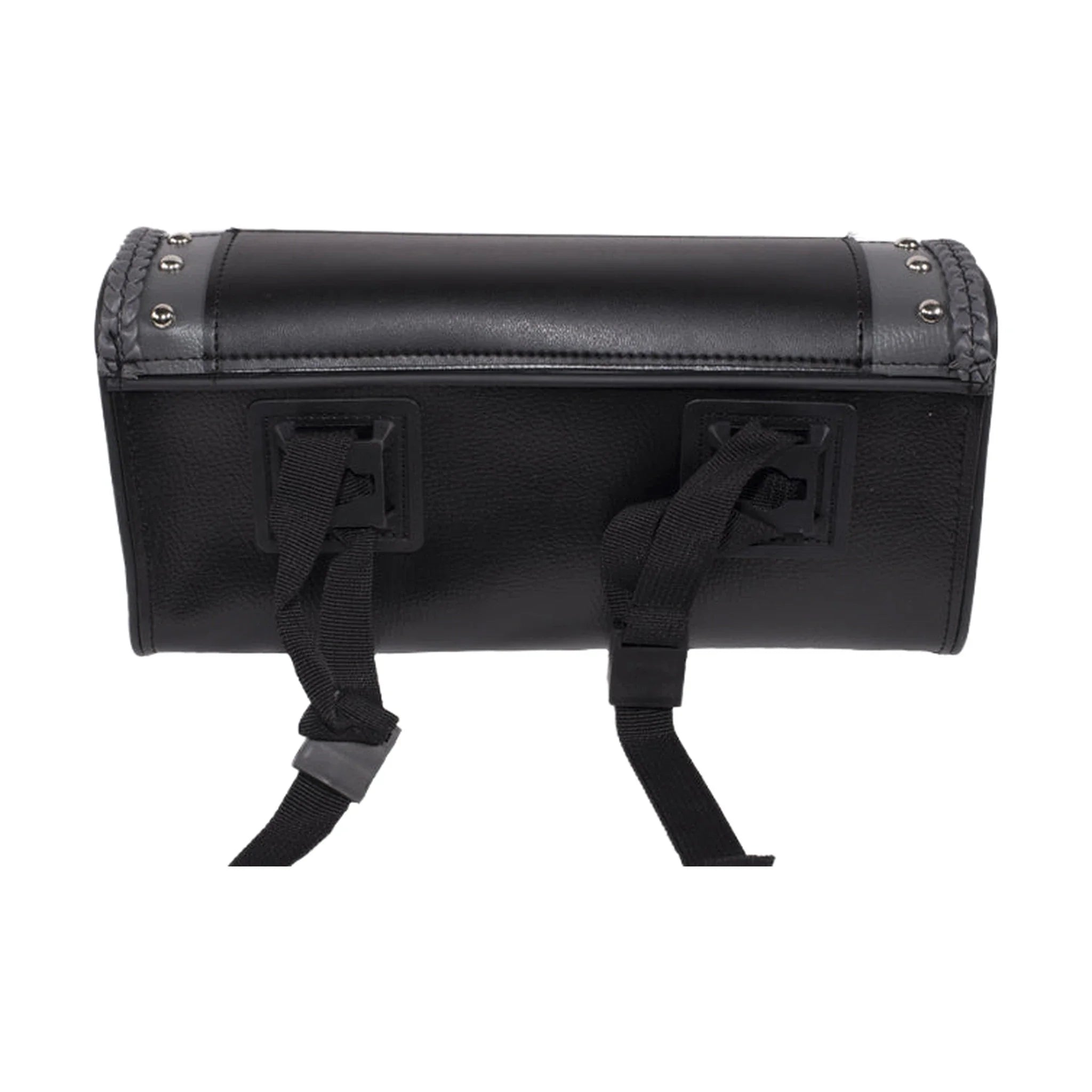 Dream Apparel 12" PVC Motorcycle Tool Bag With Gray Braids & Studs