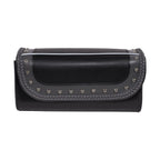 Motorcycle Tool Bag 12 Inch Dream Apparel PVC Gray Braids Studs Universal Fit