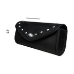 Authentic Black Leather Motorcycle Windshield Bag With Stud