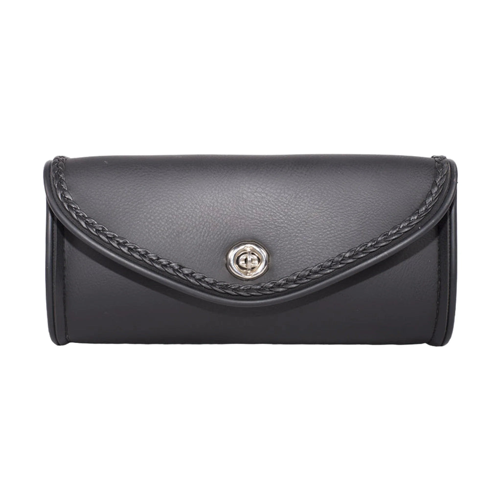 Motorcycle Leather Windshield Bag With Braid
