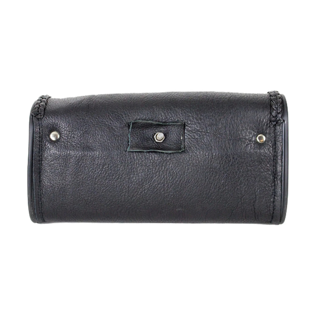 Genuine Black Leather Motorcycle Windshield Bag