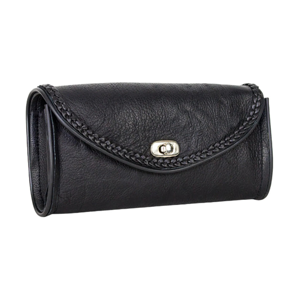 Genuine Black Leather Motorcycle Windshield Bag