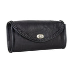 Genuine Black Leather Motorcycle Windshield Bag