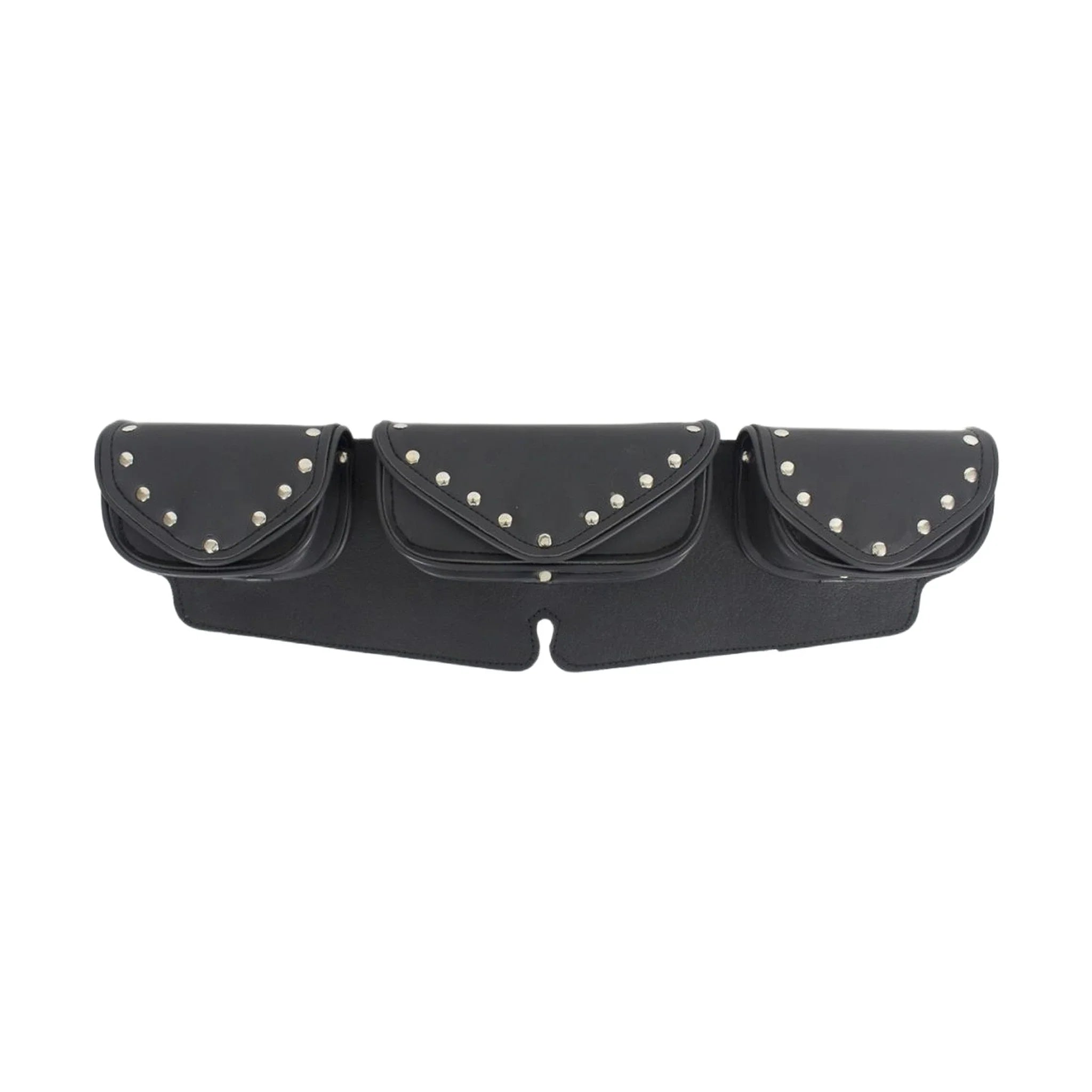 Studded Triple Pocket Motorcycle Windshield Bag