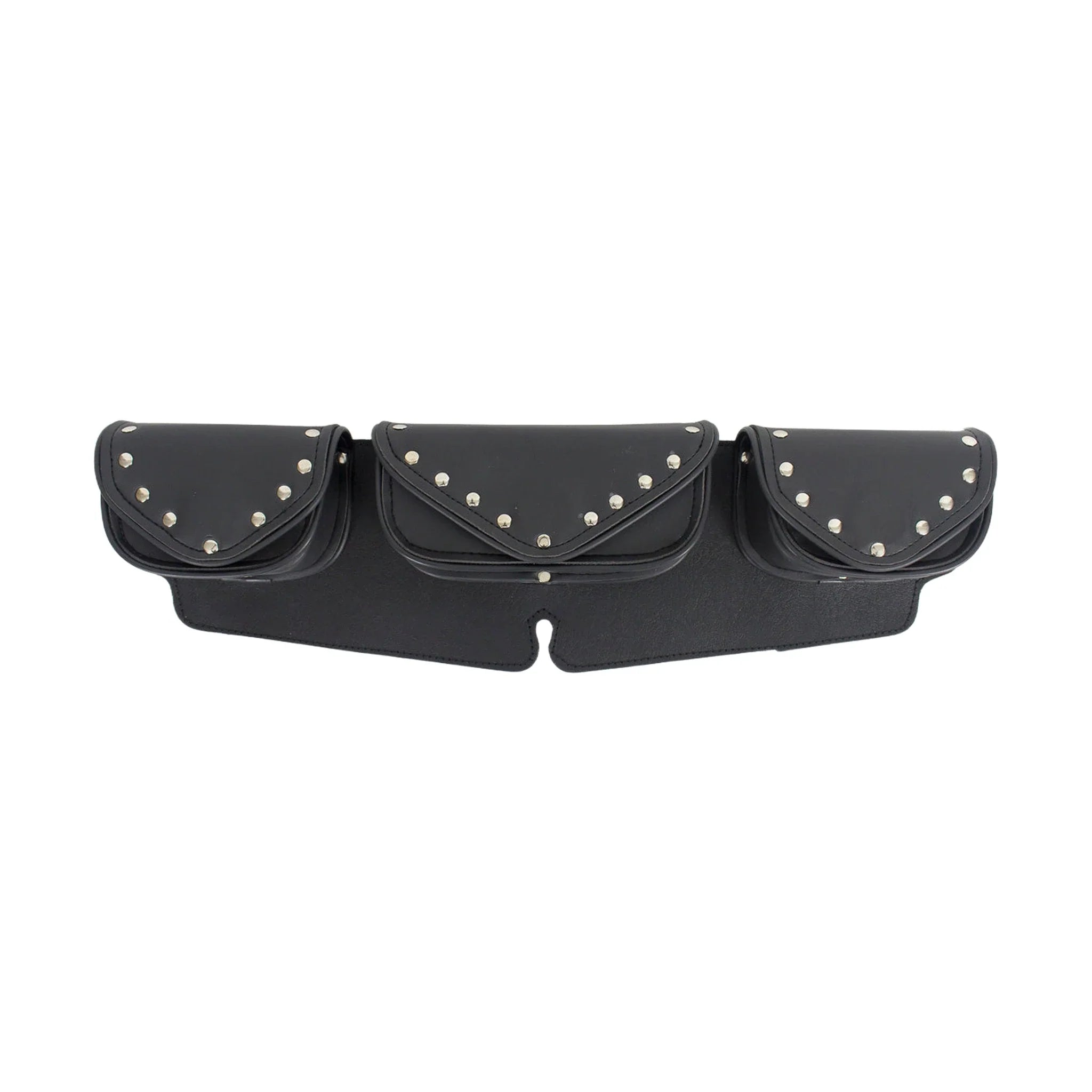Studded Triple Pocket Motorcycle Windshield Bag