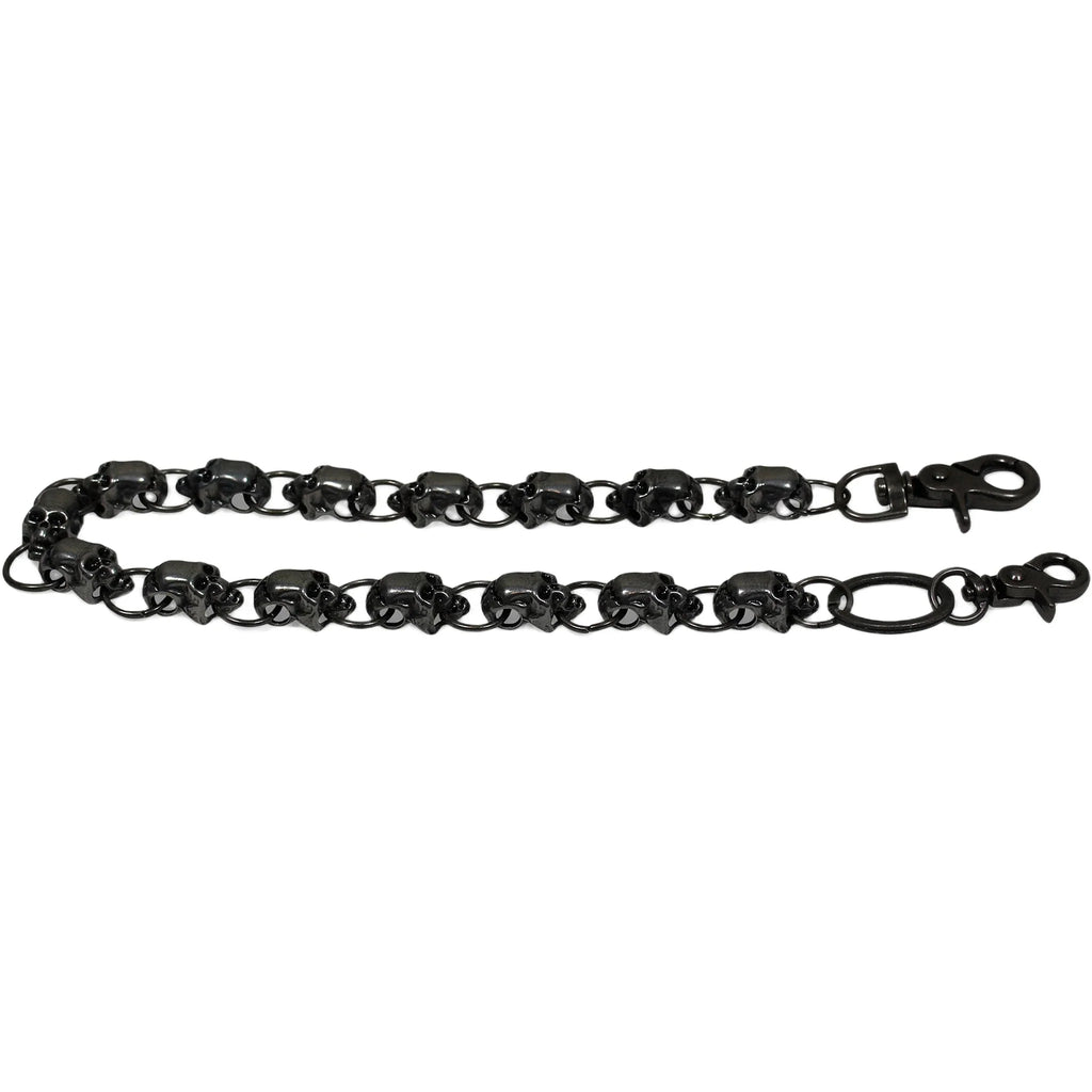 Motorcycle  Wallet Chain With 15 Skulls