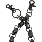 Motorcycle  Wallet Chain With 15 Skulls