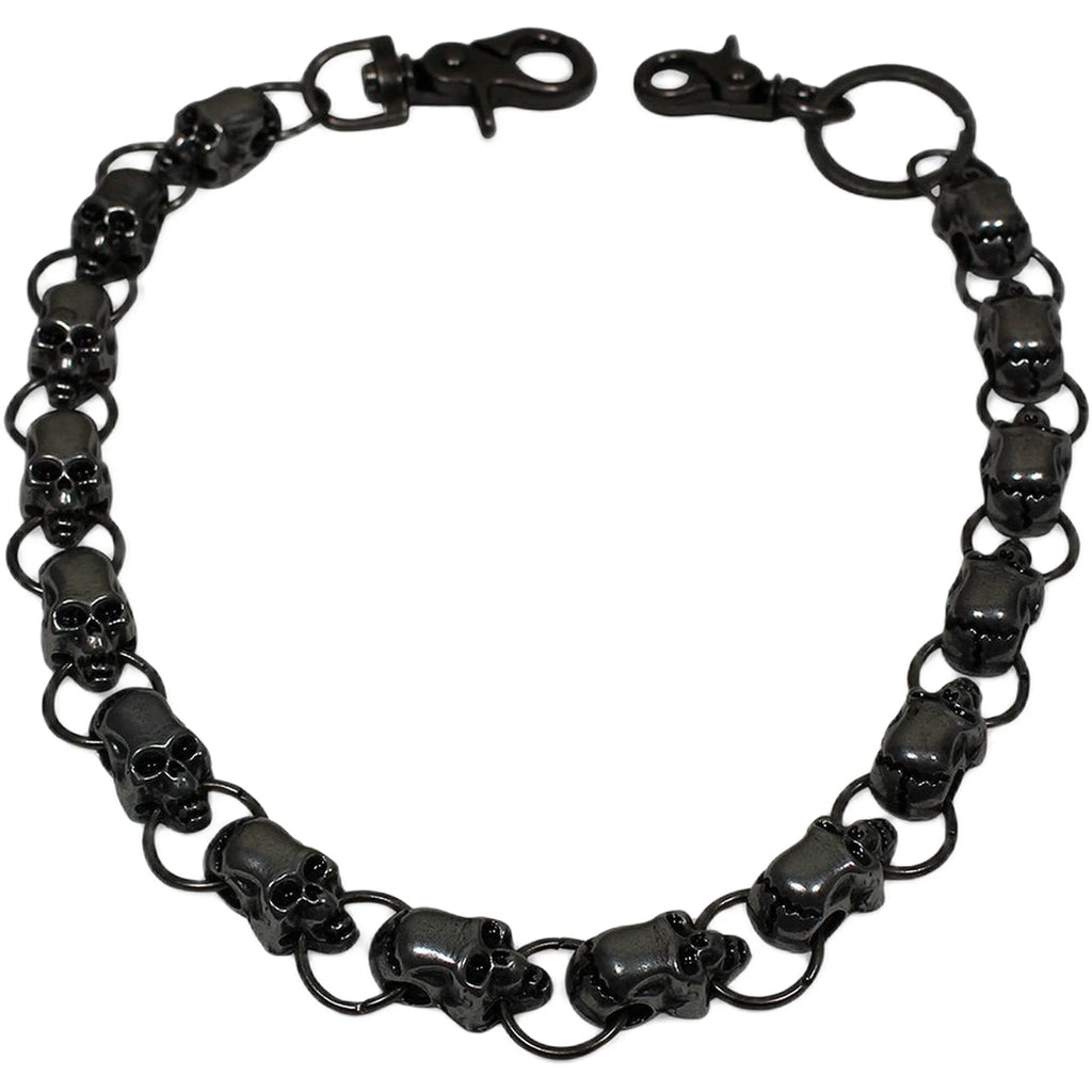 Motorcycle  Wallet Chain With 15 Skulls