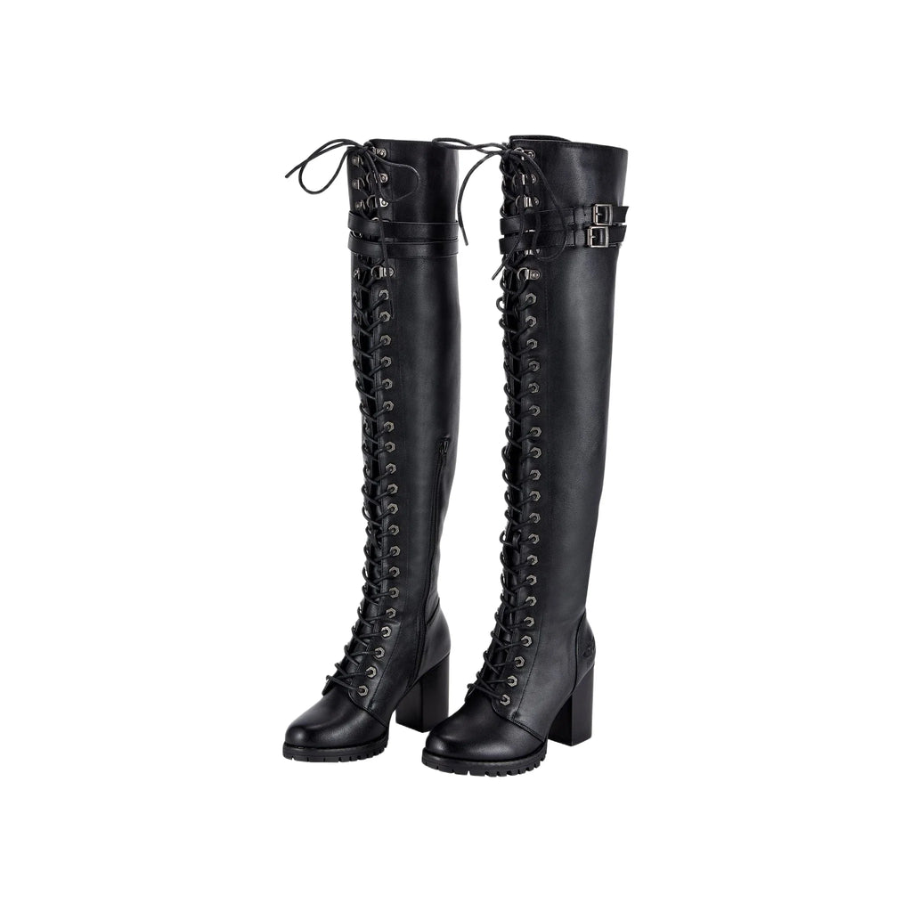 Ladies Knee High Laced Boots By Dream Apparel