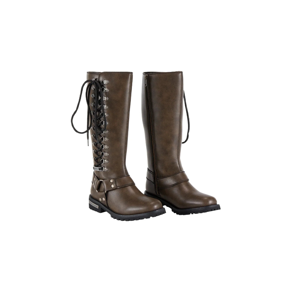 Dream Apparel® Women Long Biker Boots Brown