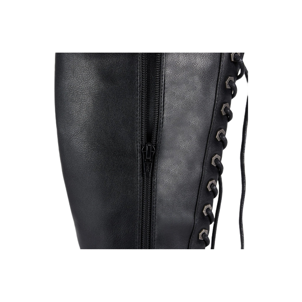 Womens Knee High Laced Boots By Dream Apparel® Zipper on Side