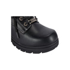 Dream Apparel Women's Lace Up Motorcycle Riding Boots YKK Zipper Black Faux Leather Ankle Biker Boot