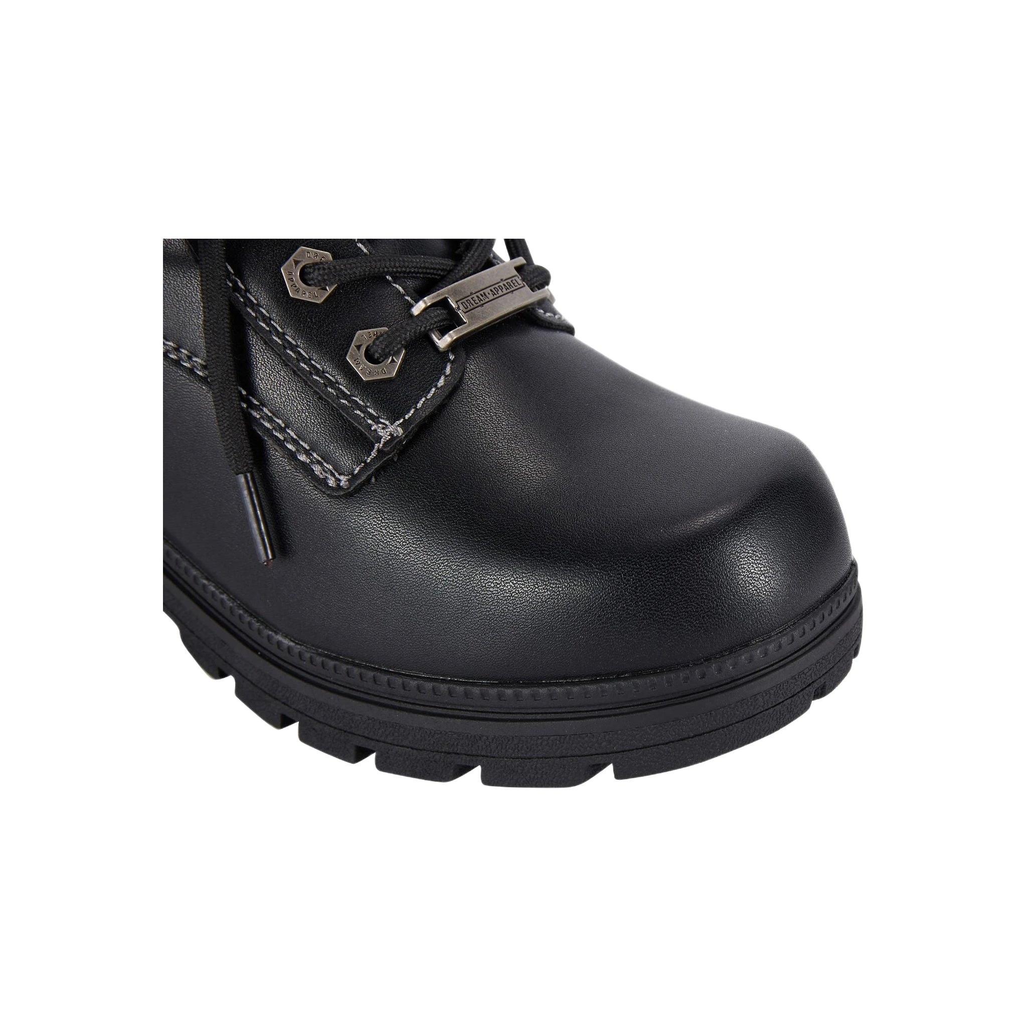 Dream Apparel Women's Lace Up Motorcycle Riding Boots YKK Zipper Black Faux Leather Ankle Biker Boot