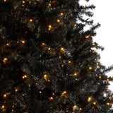 10' Black Christmas Tree Pre-Lighted With 950 LED Lights And 3056 Tips