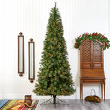 10' Cashmere Slim Xmas Tree W/750 Lights And 1980 Tips