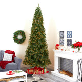 10' Cashmere Slim Xmas Tree W/750 Lights And 1980 Tips