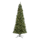 10' Cashmere Slim Xmas Tree W/750 Lights And 1980 Tips