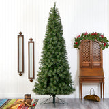 10' Cashmere Slim Xmas Tree W/750 Lights And 1980 Tips