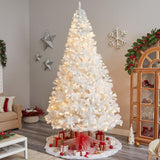 10' White Artificial Christmas Tree  With 2200 Bendable