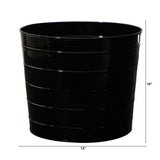 12” Farmhouse Black Metal Ribbed Planter