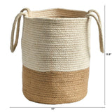 12” Handmade Natural Cotton Woven Basket