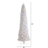 12' Slim White Christmas Tree With 1100 Lights And 3235 Tips