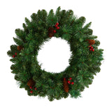 20" Christmas Wreath With 110 Tips And 35 Lights