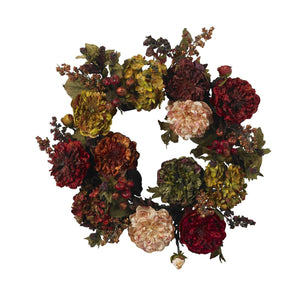 22" Autumn Hydrangea Peony Wreath