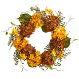 24" Fall Hydrangea Artificial Autumn Wreath