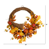 26" Autumn Artificial Cornucopia Fall Wreath