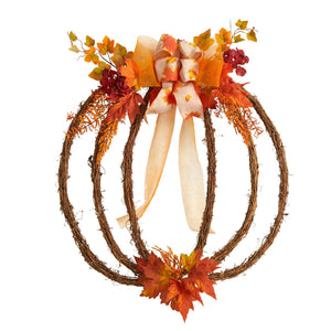 26" Autumn Pumpkin Artificial Vine Fall Wreath