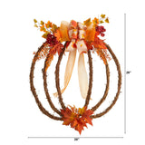 26" Autumn Pumpkin Artificial Vine Fall Wreath