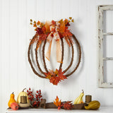 26" Autumn Pumpkin Artificial Vine Fall Wreath